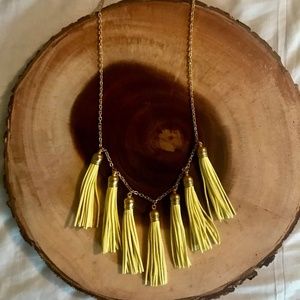 Long Yellow Tassel Necklace